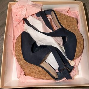 Loeffler Randall Navy Cork Wedges